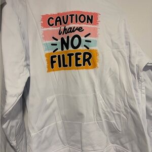 No Filter funny  Jerzees Classic White Hoodie with Dri-Power
